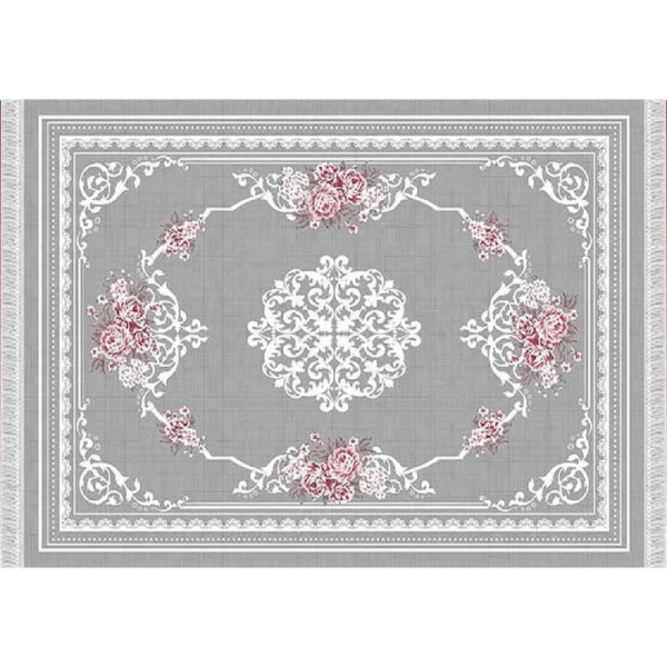 Covor 160X230 cm, gri/model cu flori, SEDEF TYP 2