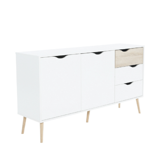 Comodă, stejar sonoma/alb, OSLO 75381