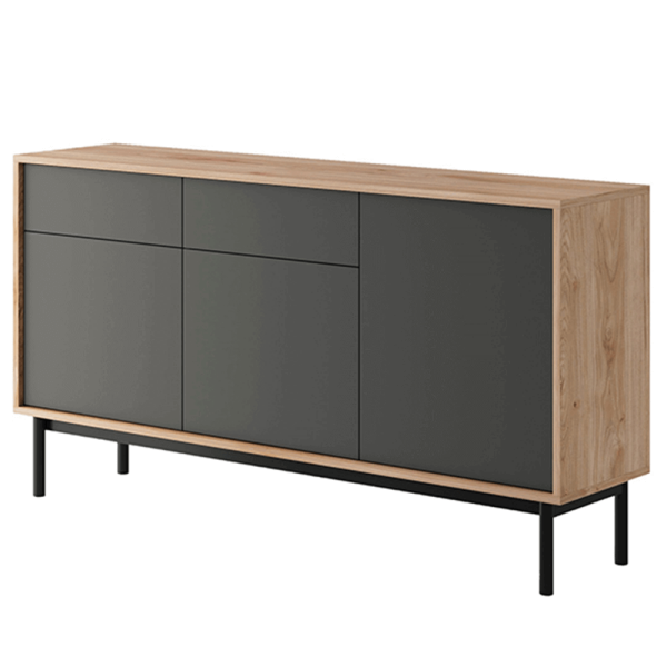 Comodă combinată, stejar jaskson hickory/grafit, BERGEN BK154
