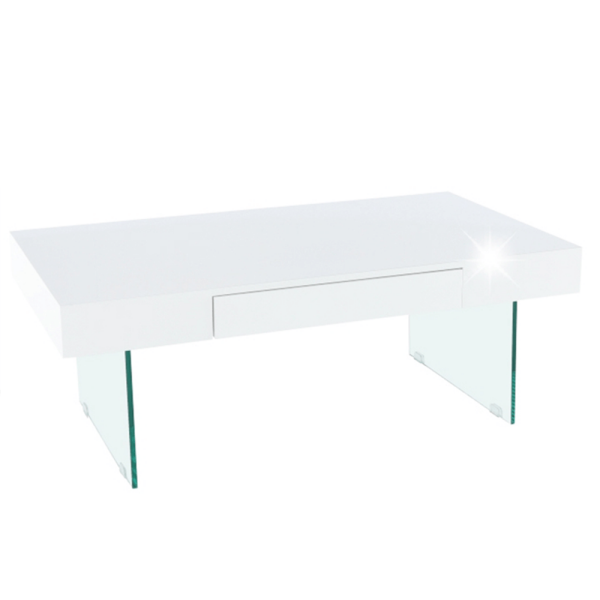 Măsuţă de cafea, alb extra lucios, DAISY 2 NEW