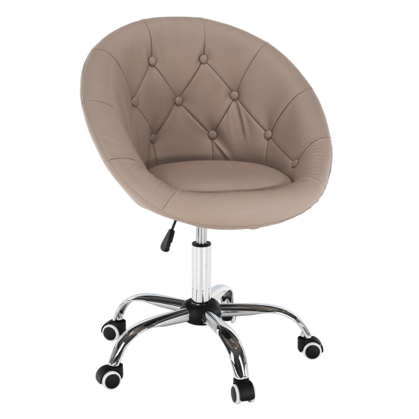 Fotoliu rotativ, piele ecologică gri maroniu TAUPE, KONOR