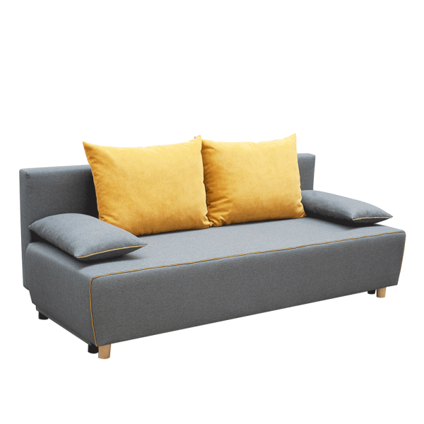 Canapea extensibilă, gri închis / muştar, KORALA