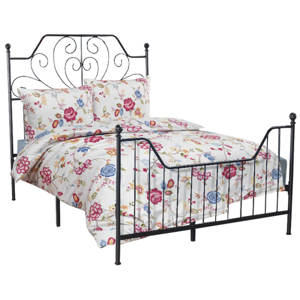 Pat metalic cu somieră, negru, RAJANA