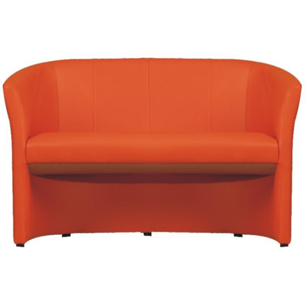 Fotoliu de club dublu, piele ecologică portocalie, CUBA