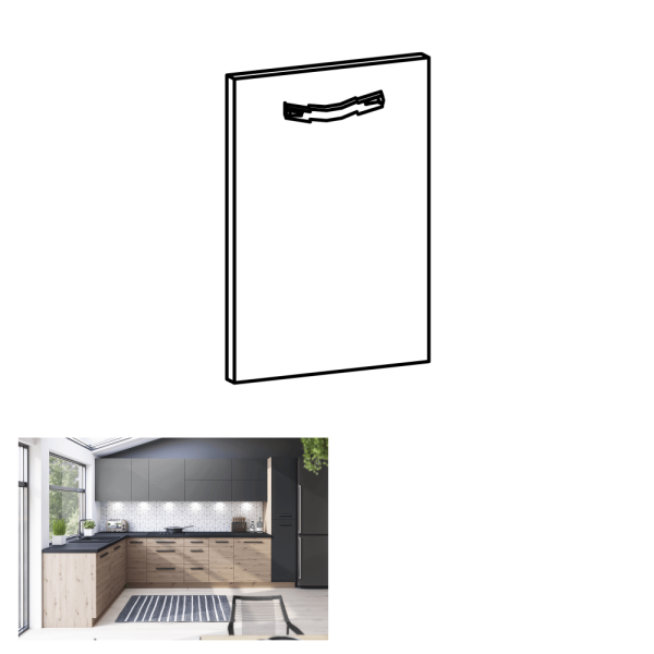 Uşă la maşina de spălat vase, stejar artizanal, 44, 6x71, 3, LANGEN