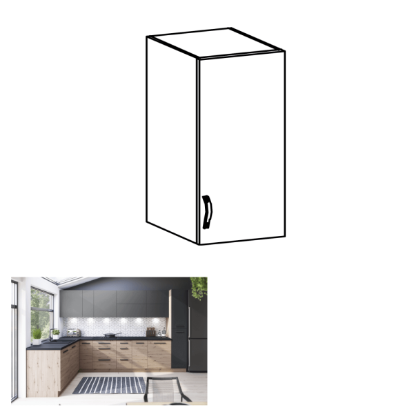 Dulap superior, stejar artizanal, dreapta, LANGEN G40G