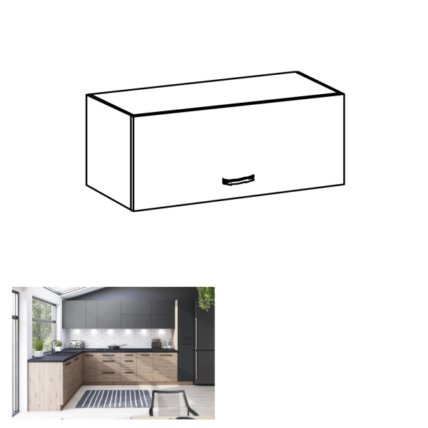 Dulap superior, stejar artizanal / gri mat, LANGEN G80K