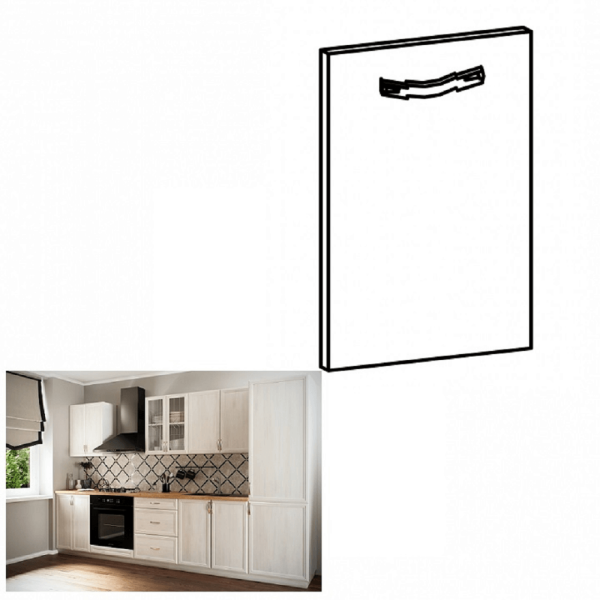 Uşă pentru maşina de spălat vase încorporată, 44,6x71,3, pin Andersen, SICILIA