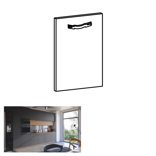 Uşă la maşina de spălat vase, gri mat, 59, 6x71, 3 cm, LANGEN