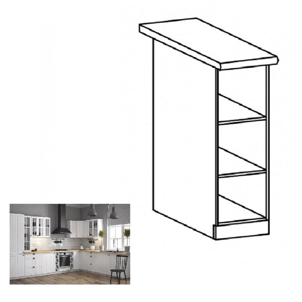 Dulap inferior cu două rafturi, D20P, alb PROVENCE