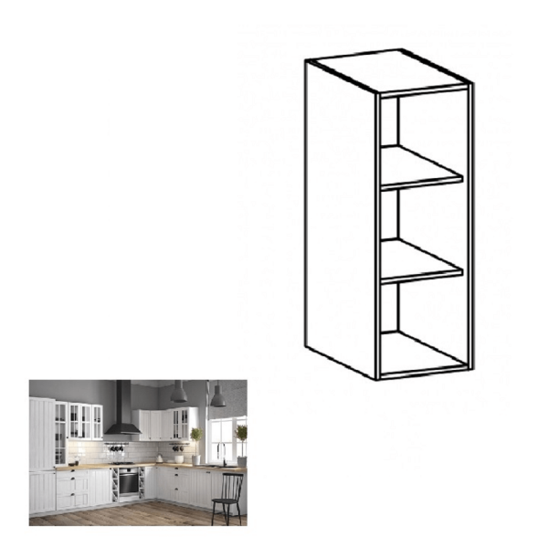 Dulap superior W200 cu două rafturi, alb, PROVENCE