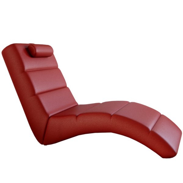 Fotoliu relaxant, piele eco roşie, la comandă, LONG