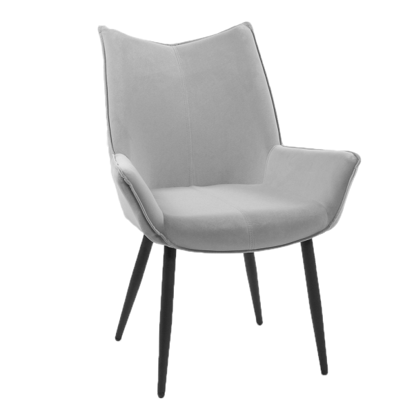 Scaun de masă, ţesătură de catifea gri / negru, MAIRIN TIP 1