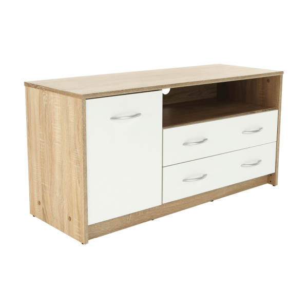 Comodă TV, stejar sonoma/alb, MARKER TYP 2