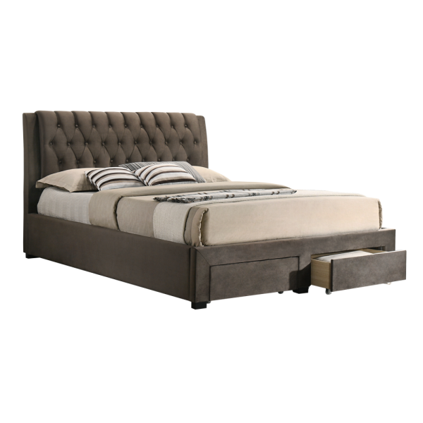 Pat, catifea Velvet maro închis, 160x200, ZEHRA