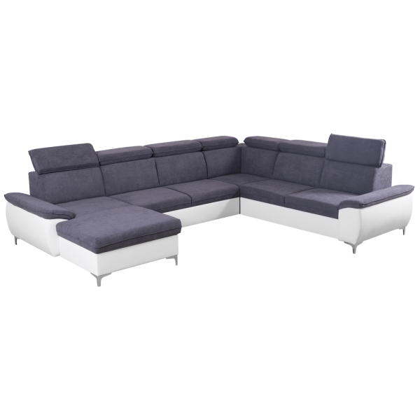 Canapea, gri/alb, model stânga, MARELIA