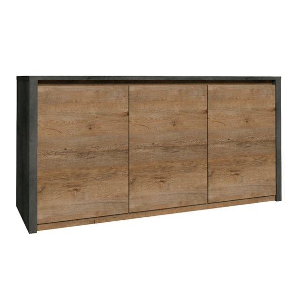 Comodă, stejar lefkas închis/gri, MONTANA K3D