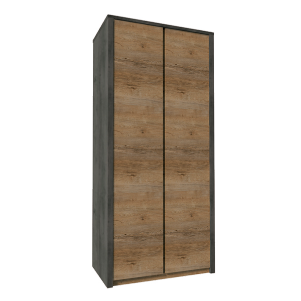 Dulap cu două uşi, stejar lefkas închis/gri, MONTANA S2D