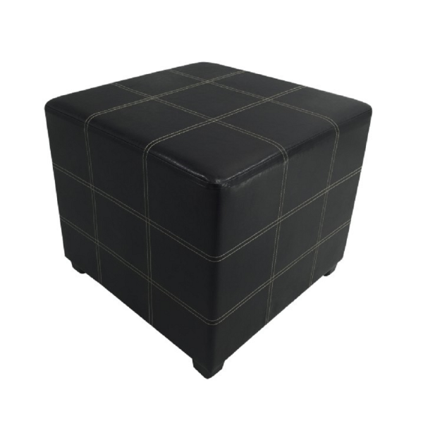 Taburet, piele textilă negru, NELA NEW