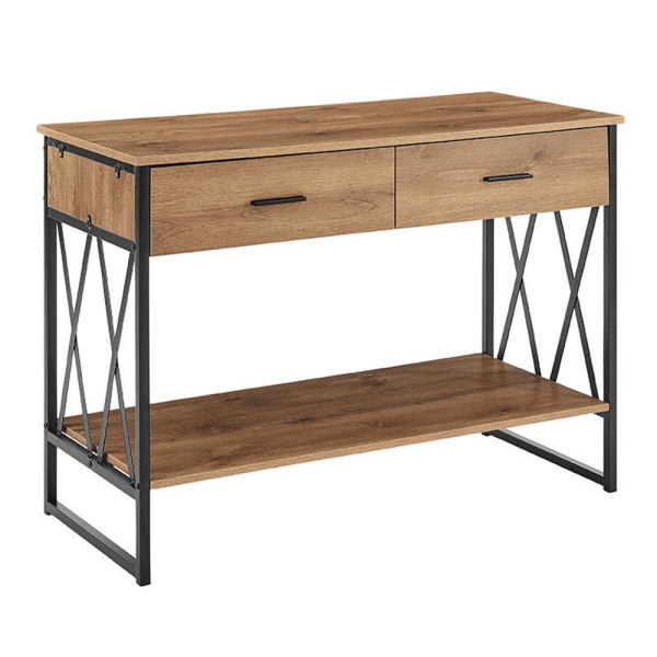 Consolă, stejar / negru, NEVAN