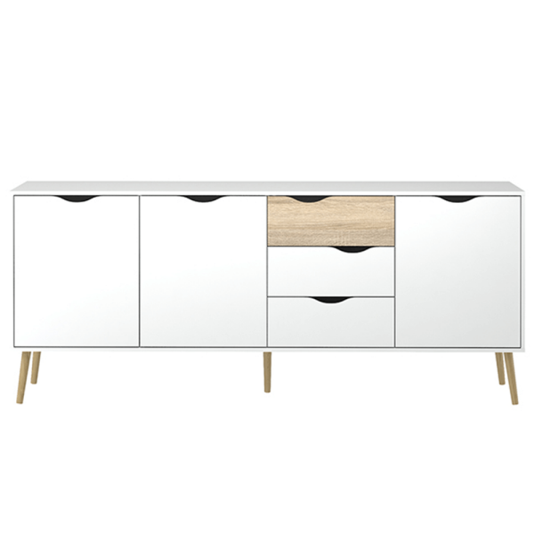 Comodă, stejar sonoma/alb, OSLO 75454