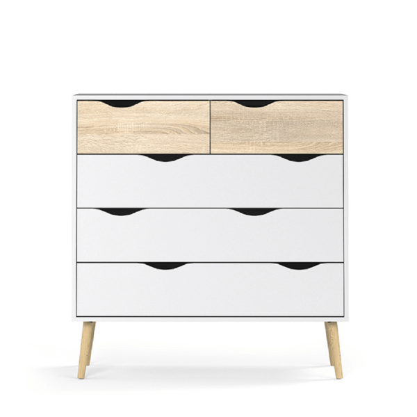 Comodă, stejar sonoma/alb, OSLO 75456