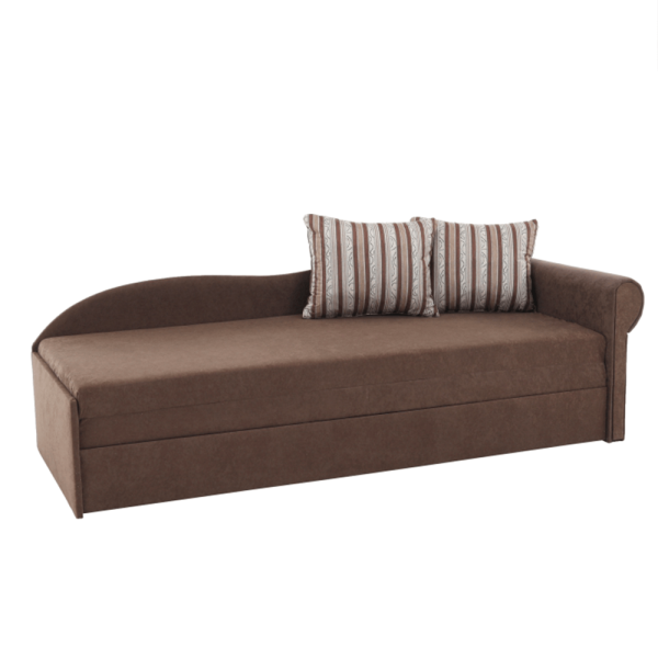 Colţar extensibil, maro/cu perne modelate, dreapta, AGA D