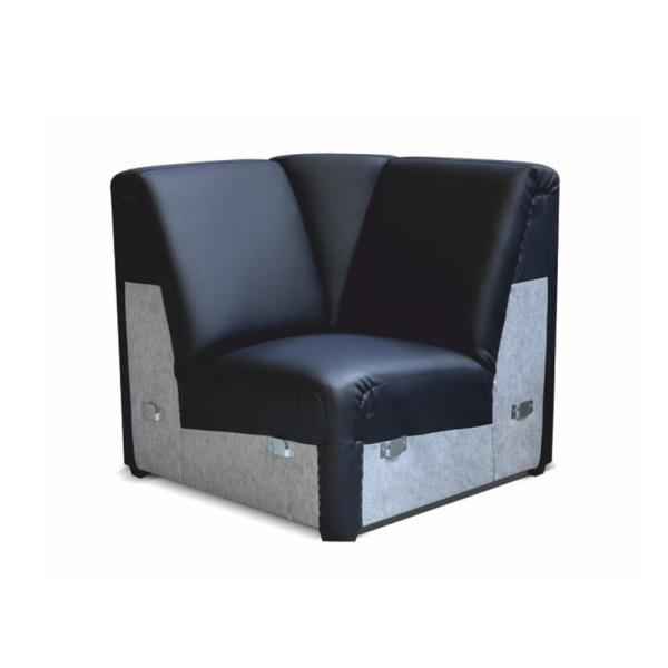 Porţiune colţ, piele eco neagră, BITER R