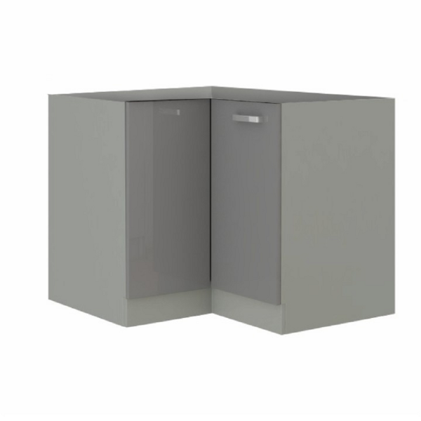 Dulap inferior de colţ, gri lucios, PRADO 90/90 DN ZB