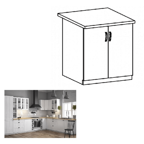 Dulăpior inferior cu uşă D60, alb/pin Andersen, PROVENCE