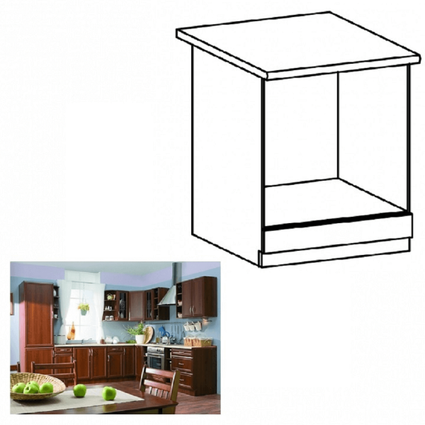 Dulap inferior D60ZK pentru electrocasnice încorporate, nuc Milano, SICILIA