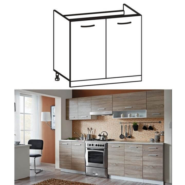 Dulap de bucătărie, pentru chiuvetă, stejar sonoma/alb, CYRA NEW DZ 80