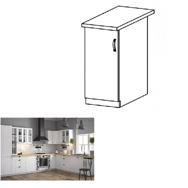 Dulăpior inferior D30, model stânga, alb,/pin Andersen, PROVENCE