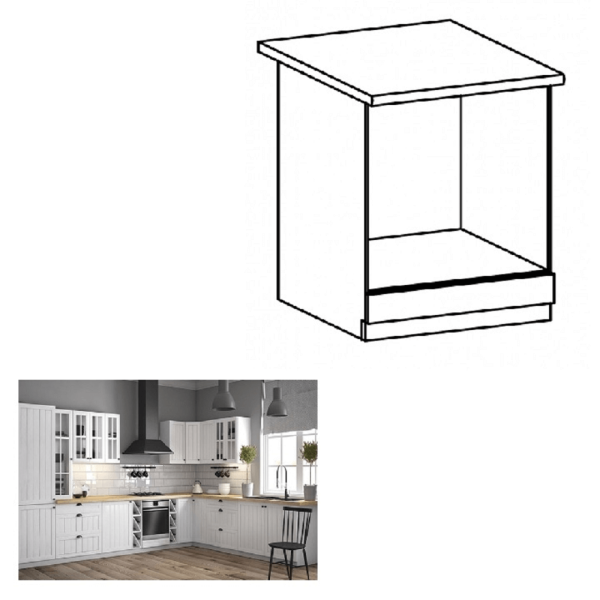 Dulăpior inferior pentru aparate electrocasnice încorporate D60ZK, alb, PROVENCE