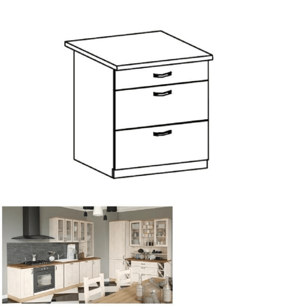 Dulăpior inferior alb/pin nordic, ROYAL D80S3