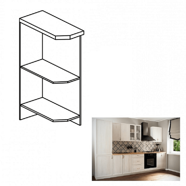 Dulap inferior D25PZ, model stânga, alb, SICILIA