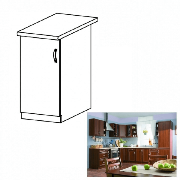 Dulap inferior D40, model stânga, nuc Milano, SICILIA