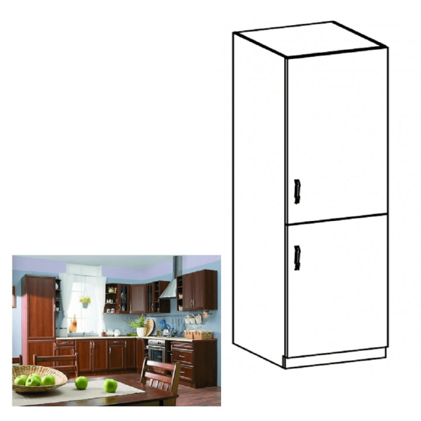 Dulap D60ZL pentru frigider încorporat, model dreapta, nuc Milano, SICILIA