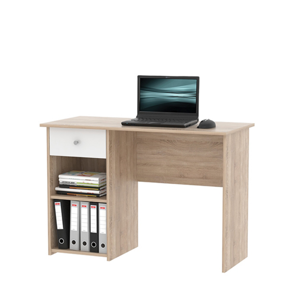 Masă pentru calculator, stejar sonoma / alb, KARLIS