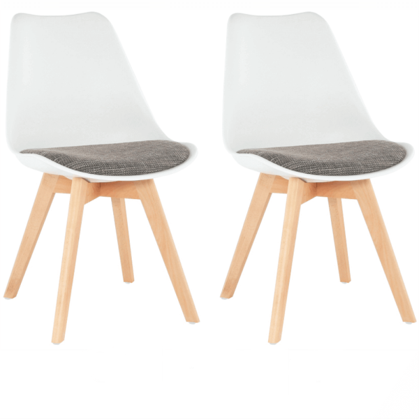 Set 2 buc, scaun, alb/verzo maro, DAMARA