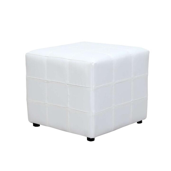 Taburet, piele eco albă, NELA NEW