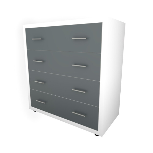 Comoda Torino alb / gri