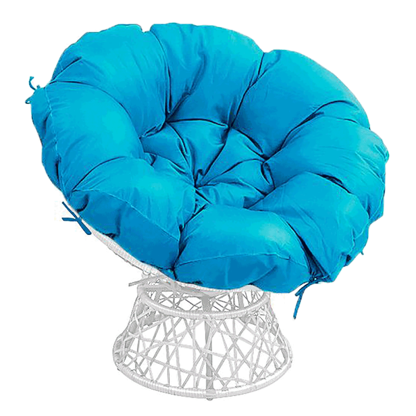 Scaun pivotant cu pernă, alb / albastru petrol, TRISS BIG