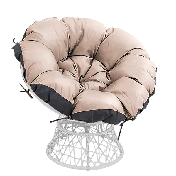 Scaun pivotant cu pernă, alb / gri-maro / negru, TRISS BIG