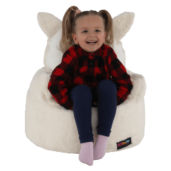 Fotoliu tip sac, material textil alb/smântână, BABY TIPUL 3