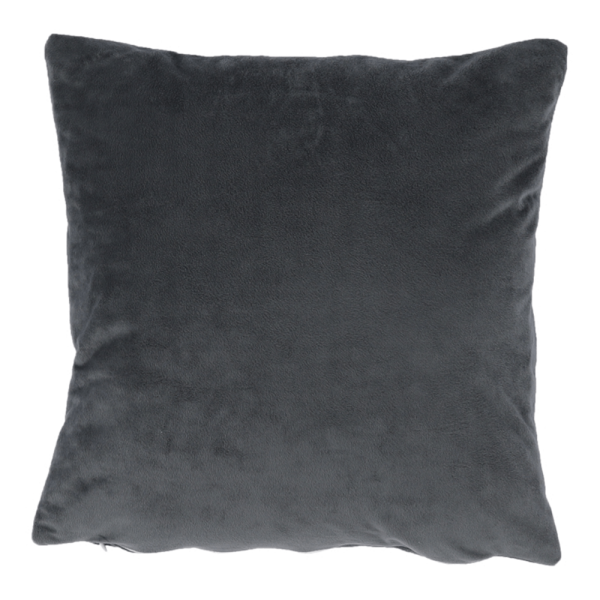 Pernă, material textil de catifea gri închis, 45x45, ALITA TIPUL 8