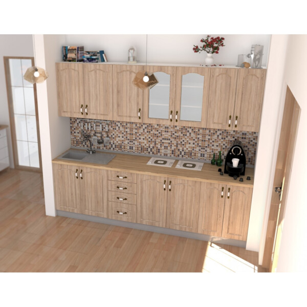 Bucatarie Zebra 2.6 metri MDF sonoma