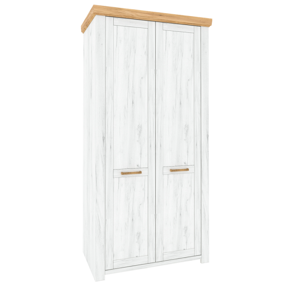 Dulap cu spaţiu pt. umeraşe F, stejar craft auriu / stejar craft alb, SUDBURY