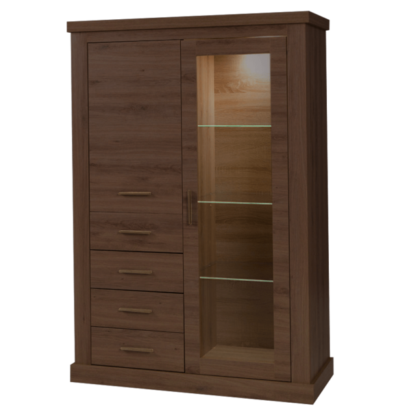 Vitrină AR3, stejar stirling, HILARD