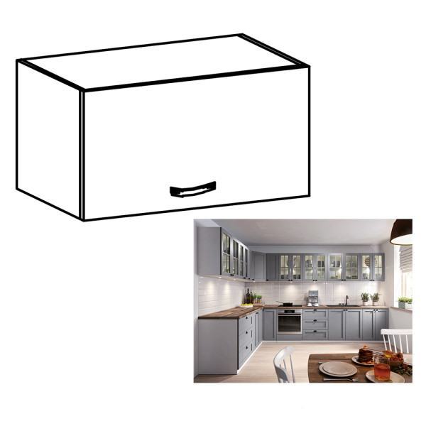 Cabinet superior, alb/gri mat, LAYLA G50K